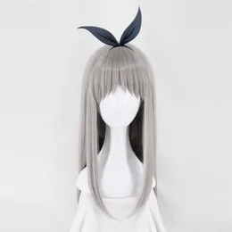 Anime Blend S Kanzaki Hideri Aus Cosplay Wig Straight Long Silver gray Wig +Hair Cap