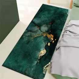 Carpets Luxury Dark Green Bedside Mat Long Non-slip Kitchen For Floor Washable Absorbent Bathroom And Toilet Doormat