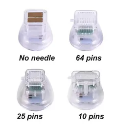 Fabriksleverantör 64pins 25pins 10pins Nano No-Needle Tips RF Microneedle Fraktionella tips Guld Nålpatroner för ärravlägsnande