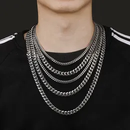 New Fashion 6mm 10mm ze stali nierdzewnej gładki kubański Link Chain naszyjnik męski damski naszyjnik z biżuterią Hip Hop