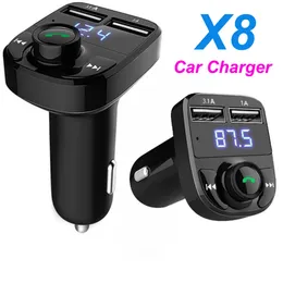 X8 FM Verici AUX Modülatör Bluetooth Handsfree Araç Kiti Araba Ses MP3 Çalar Ile 3.1A Hızlı Şarj Çift USB Araç Şarj Cihazı Accessorie