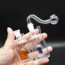 Cokah Great Mini Стеклянная Стеклянная Горелка для горелки Вода Bong Для Установок DAB Bongs Catcher Chater Chaver Курительная труба Bubble со стеклянным масляным горелкой Труба и шланг