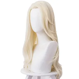 Frete rpido anime elsa adult wig princess cosplay elsa hair 65cm straight resistant to heat synthetic hair party wig