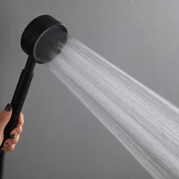 Łazienka ze stali nierdzewnej 304 wysokie ciśnienie Rain Zdejmowany dysza oszczędzanie wody Spray Spa Black Shower Głowica do kąpieli z wąż 210724