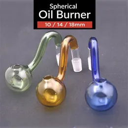 Qbsomk tubos de fumar 10mm 14mm 18mm masculino cor fêmea espessura pyrex vidro borner tubos de água para plataformas bongos grandes tigelas fumar acessórios