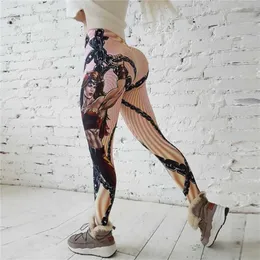 ! Moda Bohater Drukowane Legginsy Kobiety Push Up Fitness Legging Sporting Slim Jeggings High Elastyczna 3d Drukuj 211215