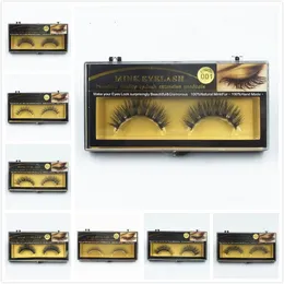 Premium Quality False Eyelashes Handmade Natural Long Thick Mink Fur Eyelash Soft Fake Eye Lash extensions Black Terrier Full Strip Lashes