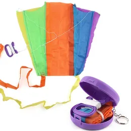 Portable Folding Pocket Flying Kite Kid Toy Storage Case Outdoor Sport Children Gift Multicolor Single Small Kites SN2453