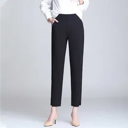 Trousers Women Ankle-length Capris Female Leggings Pantalon Femme Workwear Slim High Waist Elastic Casual Woman Pants 210608