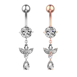 Cute Water Drop Pendant Crystal Belly Button Rings Sexy Piercing Navel Nail Body Jewelry For Women Girl Beach Ring