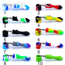 Titanyum Tırnakları ile Toptan Silikon Nektar Filtre Sigara 10mm Erkek Dabber Araçları Silikon Teçhizat Bongs Silinekttar