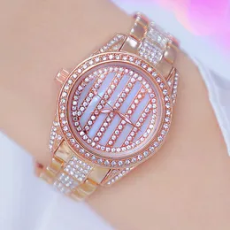 Bs Watch Kobiety Luksusowa Marka Diament Crystal Ladies Wrist Watches Rose Gold Bransoletka Kobiety Zegarki Wodoodporna Reloj Mujer 210527