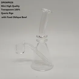 Mini Bongo de qualidade Transparente 100% fumando quartzo dab coaker hookahs