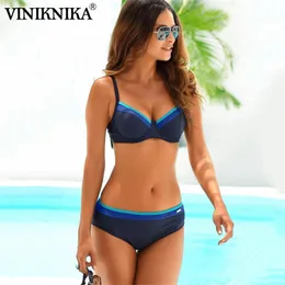 Sexig fast bikini två styck högt ben push upp simning kostymer för kvinnor dela sweamwear underwire bandage baddräkt 210621