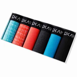 6 SZTUK Mężczyźni Bokser Męskie Majtki Bielizna Męskie Magazyn Seksowne Boxershorts Homme Bokser Spodenki Clavin Obiecowe Luksusowe Pufni Slip H1214