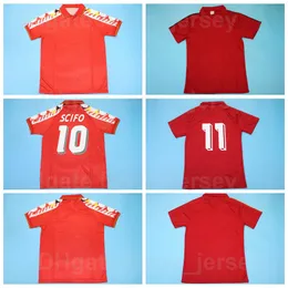 National Team 1986 1995 Vintage 10 SciFo Soccer Jerseys Retro Classic För Sport Fläktar Färg Röd Away Fotbollskjorta Kits Uniform Custom Name Number Size S-XXL Bilishi
