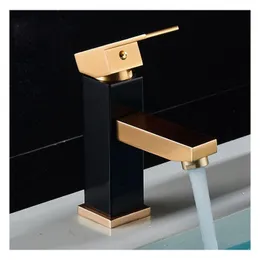 Bathroom Sink Faucets Luxury Basin Faucet Space Aluminum Cold And Water Mixer Tap Deck Mounted Single Handle Waterfall