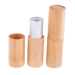 Förvaringsflaskor burkar bambu läppstift rör toppklass läpp sub -paket diy tom container flaskförpackning