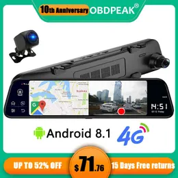 12 인치 4G 안드로이드 8.1 Rearview Mirror Car DVR HD 1080P GPS WiFi ADAS 대시 캠 듀얼 렌즈 레코더 자동 카메라 등록자 DVRS