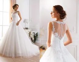 Benutzerdefinierte Spitzenhochzeitskleider 2022 mit applizierten, billigen, perlenbesetzten, flauschigen, rückenfreien Prinzessinnen-Ballkleid-Hochzeits-Brautkleidern