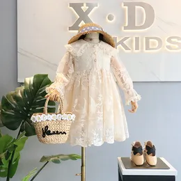 2020 Prinzessin Kleinkind Baby Mädchen Kleid Floral Spitze Party Kleid Rüschen Langarm A-Line Kleid 3-8Y Q0716