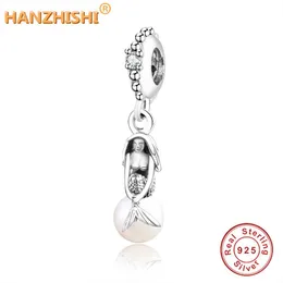 2019 Kış YENI 925 Ayar Gümüş Mermaid Dangle Charm Boncuk Fit Orijinal Pandora Charm Bilezik Kolye DIY Takı Yapımı Q0225