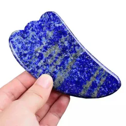 Lapis Lazuli Gua Sha Narzędzie Naturalne Kamień Kamień Masaż Healing Health Prezent Spa Akupunktura Zdrapowanie Eye Chin Face Massager Beauty Coll Care