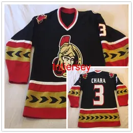 Barato Ottawa Costume Ottawa Vintage ZDo Chara Men's Hockey Jersey costurado personaliza qualquer número e nome