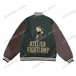 21SS Höst Sportkläder Man Kvinnor Designers Jackor Baseball Faux Läder FightCamp Thai Boxing Kläder Coats Ytterkläder Kläder Grön Gul M-2XL