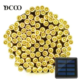 DCOO Solar LED String Lights 22meter 200 Diody LED Wodoodporne 8 Tryby Fairy Christmas Lights Outdoor Lighitng Garden Party Lights 211104