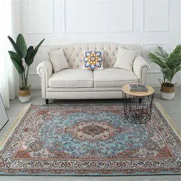 Europejski styl Tassel Miękki dywany do salonu Dywaniki do sypialni Dom dywan Delikatny obszar Drzwi Drzwi Decorate 210626