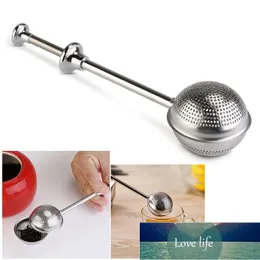 Nova alta qualidade conveniente bola em forma de aço inoxidável prata push estilo infuser filtro infuser infuser ferramenta