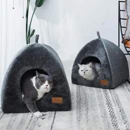 猫のベッド家具の家具冬が囲まれて子犬のケンネルペット暖かい洞窟のベッド厚い汚れ抵抗性のある家の供給カマGato