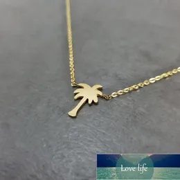 Minimalism Palm Tree Necklaces Women's Dainty Jewelry Stainless Steel Tropical Leaves Arecaceae Hawaii Plant Friendship Necklace