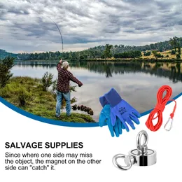 1 Ange Fiske Magnet Permanent Kit med Fiske Runddetektorer Tungt Rope Non-Slips AccessoY
