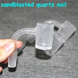 Sandblasted quartzo banger cheia unhas de soldadura para fumar tubos de água Óleo de plataformas de vidro Bongs cera de cera dabber ferramenta concentrar canos de palha