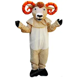 Costume della mascotte della capra marrone di Halloween Costume da personaggio dei cartoni animati di alta qualità Vestito unisex per adulti Vestito di carnevale di Natale