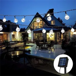 Solar String Lights Globe Balls Vattentät LED Fairy Lights 8 Modes för Garden Yard Home Party Bröllopsdekoration 211104
