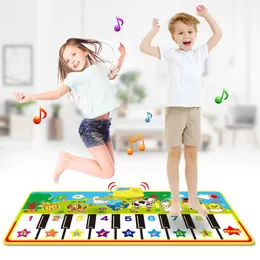 8 stilar Baby Musikmatta med djur Voice Play Mats Touch Play Game Musical Carpet Matta Early Educational Leksaker för Kids Gift 210724