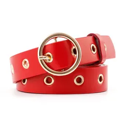 Belts Female Leather Belt Round Metal Pin Buckle Circle Brand Fashion Punk O Ring For Ladies Design Accessaries