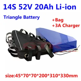 Triangel 52V 20AH LITIUM Batteri Pack 51,8V med BMS för 1500W Motor Ebike Electric Tricycle Electric Scooter Eletric Bicycle