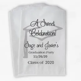 Gift Wrap Custom Graduation Favor Bags - 2021 Sweet Celebration Party Silver And Black Paper Treat