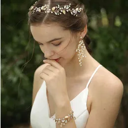 Delicate Shell Bridal Vine Opal Crystal Wedding Headband Tiara Hand wired Women Headpiece Hair Jewelry