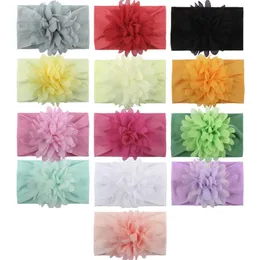 Weiche Nylon-Baby-Stirnbänder, Chiffon, Blumenmuster, Neugeborenen-Designer-Stirnband, Prinzessin-Designer-Stirnbänder, Mädchen-Haarbänder, Mädchen-Haar-Accessoires 375 U2