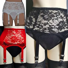 Womens Vintage High Waist Garter Belt Mesh Suspender Belt 6 Straps Size 6-24 325 X2