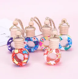 250pcs Clay Ceramic Perfume Bottle Cars Hanging Rope Empty Decoration Bottles Pendant Essential Oil Car Air Freshener