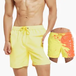 Men's Swimwear Color Changing Trunks Men Swim Briefs For Surfing Board Shorts Swimming Trunk Boy Swimshorts Swimsuit Badeslip Herren 2021