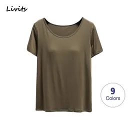 Sexy Korean Modal Push Up Scoop Neck T Shirt With Built In Bra And Padded  Stretch For Women Short Sleeve Casual Top SA1002 210401 From Mu04, $13.65