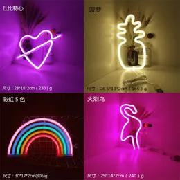 Neonschild mit mehreren Stilen, bunte Regenbogen-LED-Nachtlichter für Zimmer, Zuhause, Party, Hochzeit, Dekoration, Tischlampe, angetrieben durch usb220Q