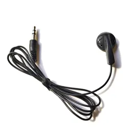 Unilateral earphones 3.5mm disposable mono black 80cm MP3 earpiece